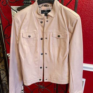 The Palest of Pink Faux Leather Jacket by Dennis Basso